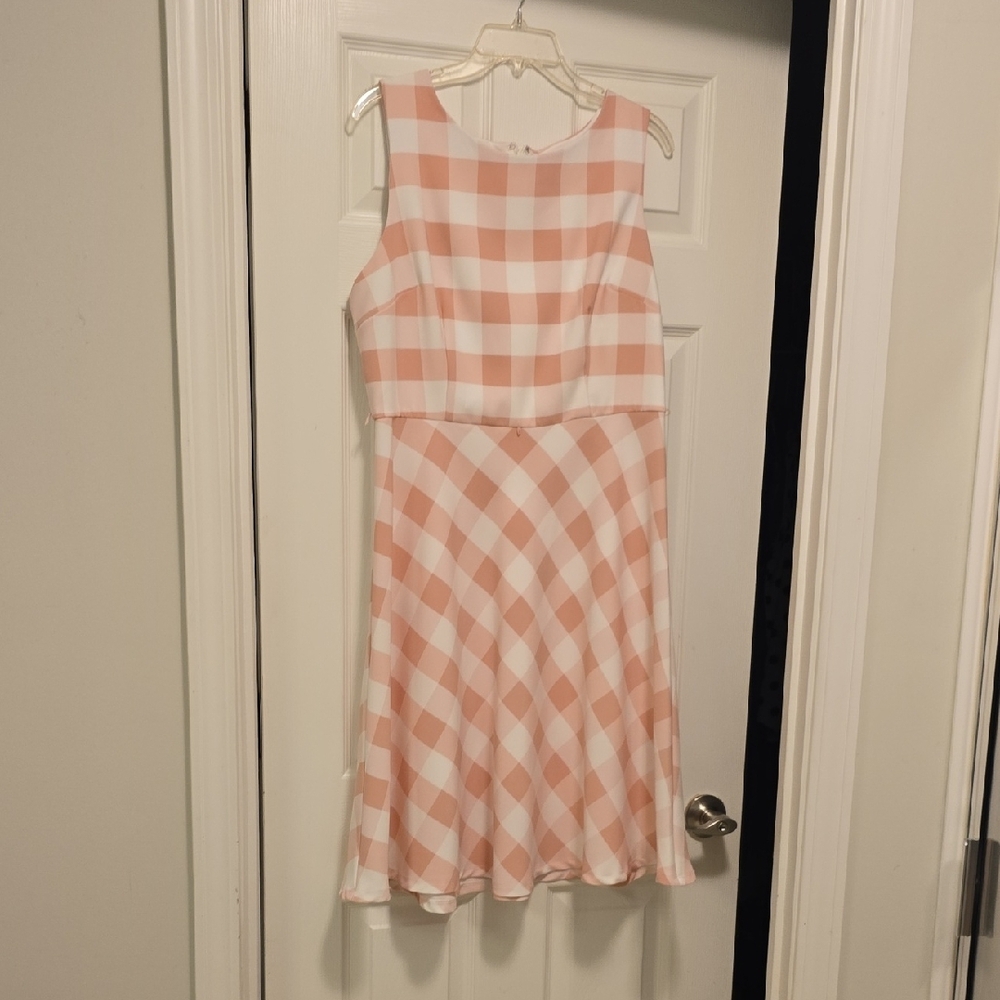 R&K Pink and White Checkered Dress